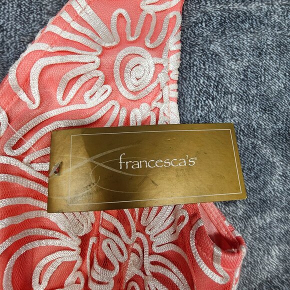 Buttons for Francescas Tank mini dress womens Medium ebrodered tulle coral - Picture 2 of 11